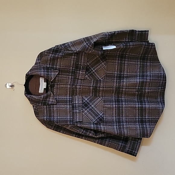 Treasure & Bond brown, blue plaid shacket women's size 2x - Picture 1 of 4